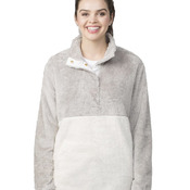 Unisex Fuzzy Half-Snap Fleece Pullover
